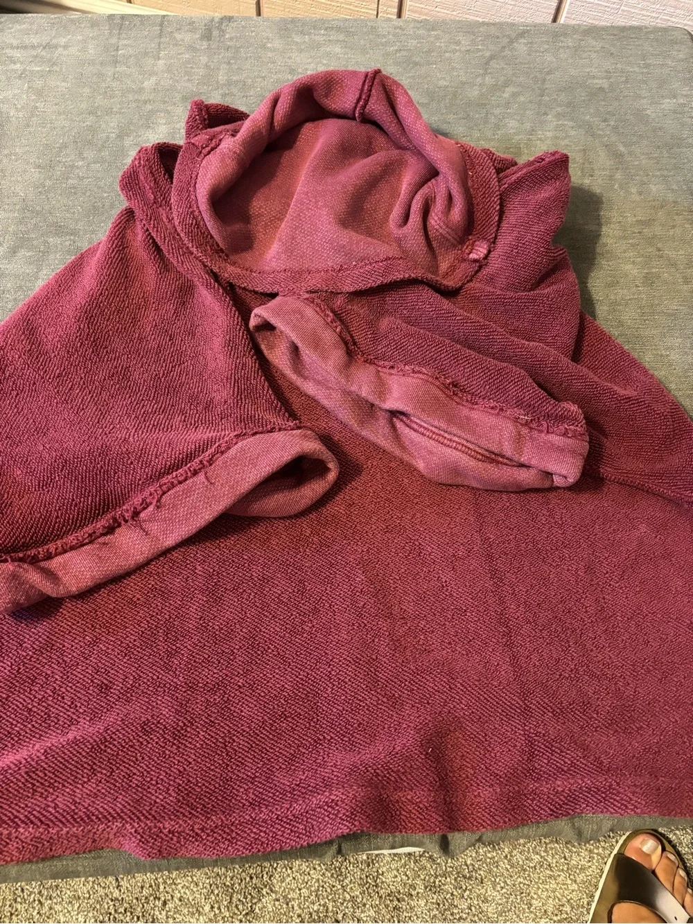 Cozy cowl neck Knit Poncho in Deep Maroon